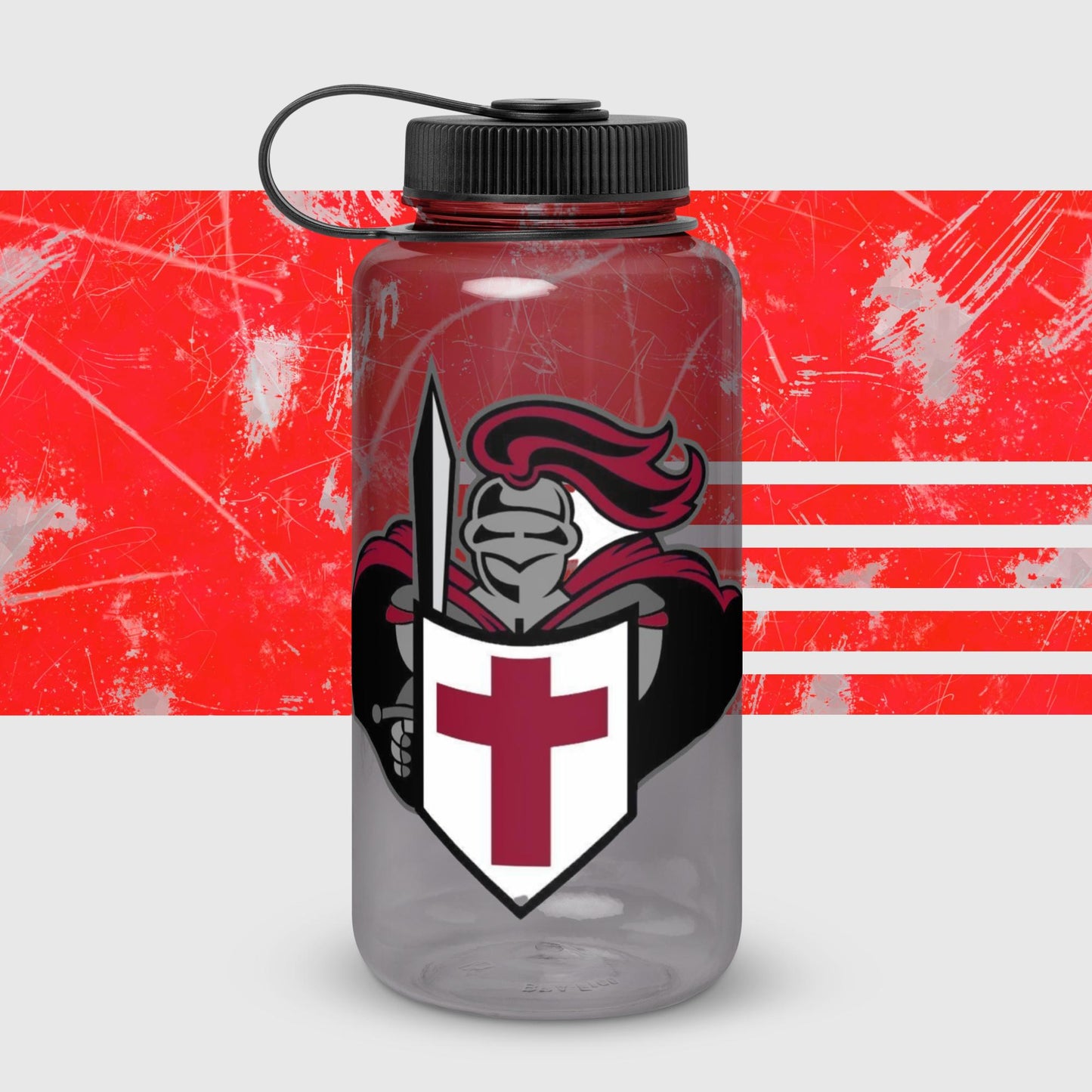 Wide mouth plastic Crusaders water bottle